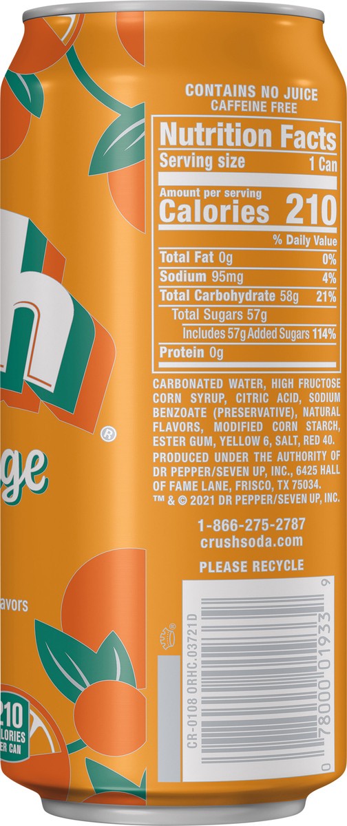 slide 2 of 12, Crush Orange Soda, 16 fl oz can, 16 fl oz