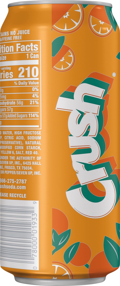 slide 9 of 12, Crush Orange Soda, 16 fl oz can, 16 fl oz