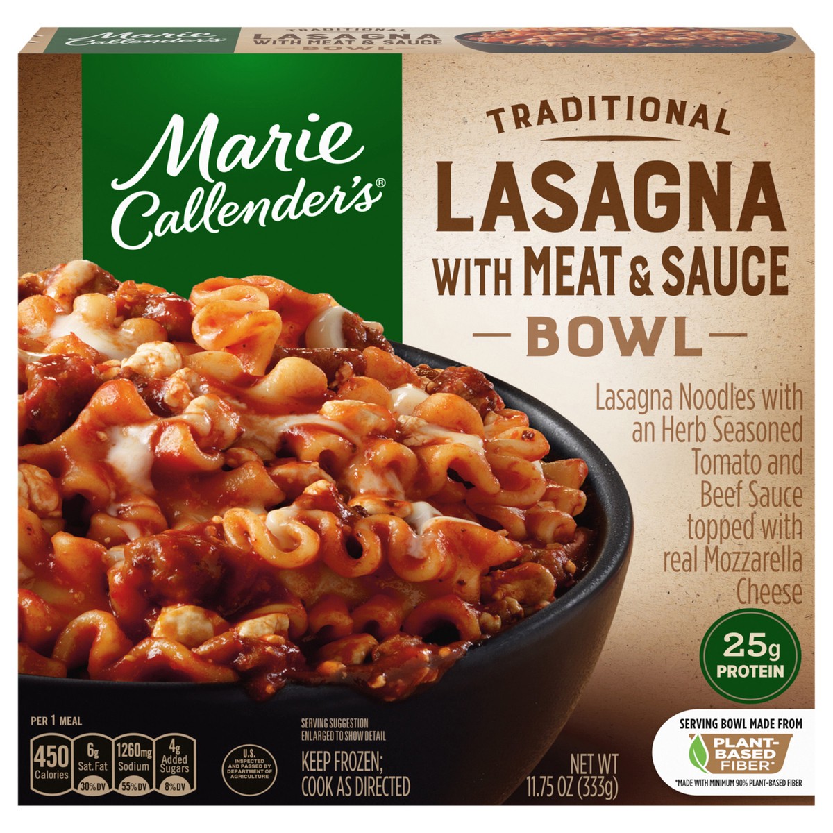 slide 1 of 5, Marie Callender's Traditional Lasagna With Meat & Sauce Bowl, Single Serve Frozen Meal, 11.75 oz., 11.75 oz