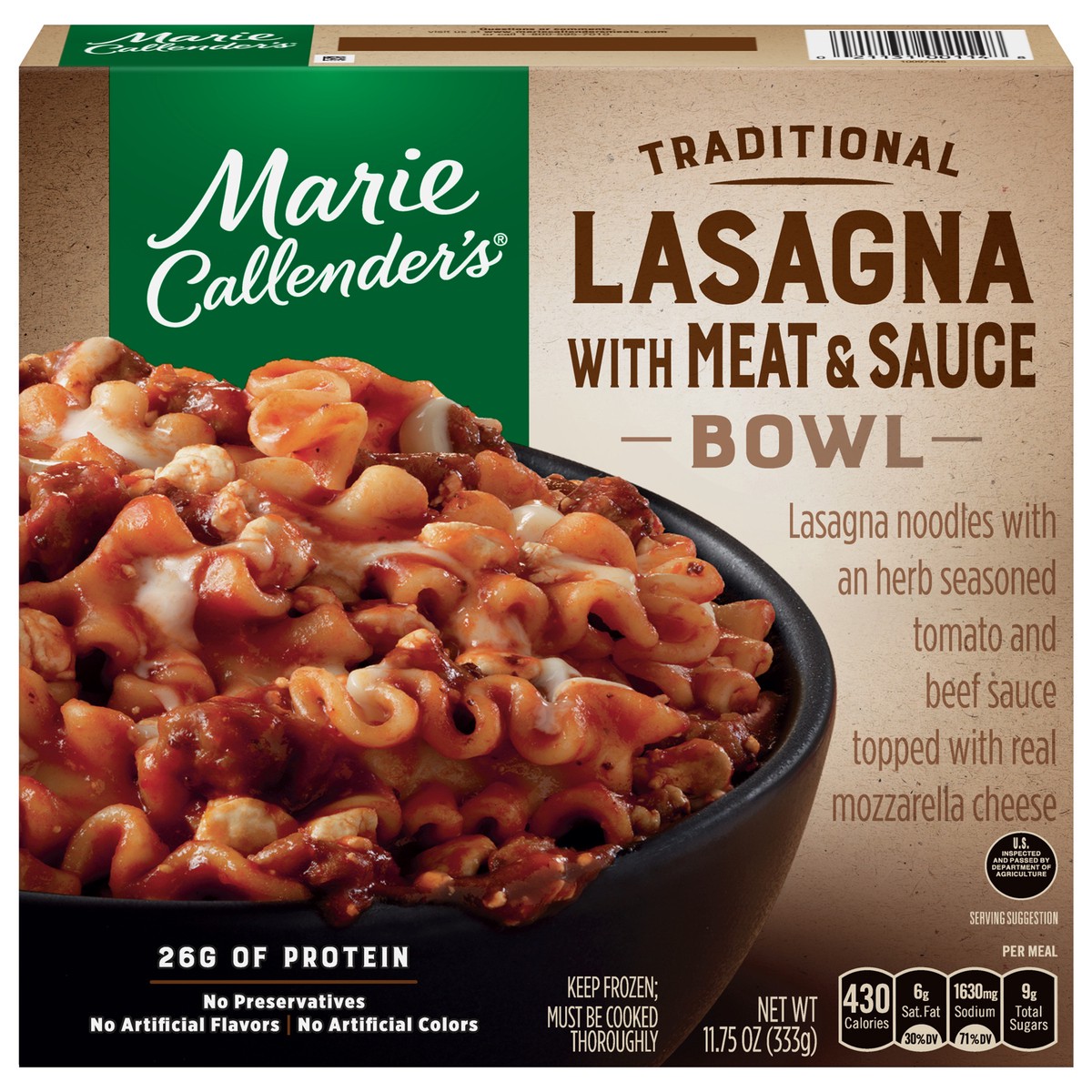 slide 1 of 5, Marie Callender's Traditional Lasagna with Meat & Sauce Bowl 11.75 oz, 11.75 oz