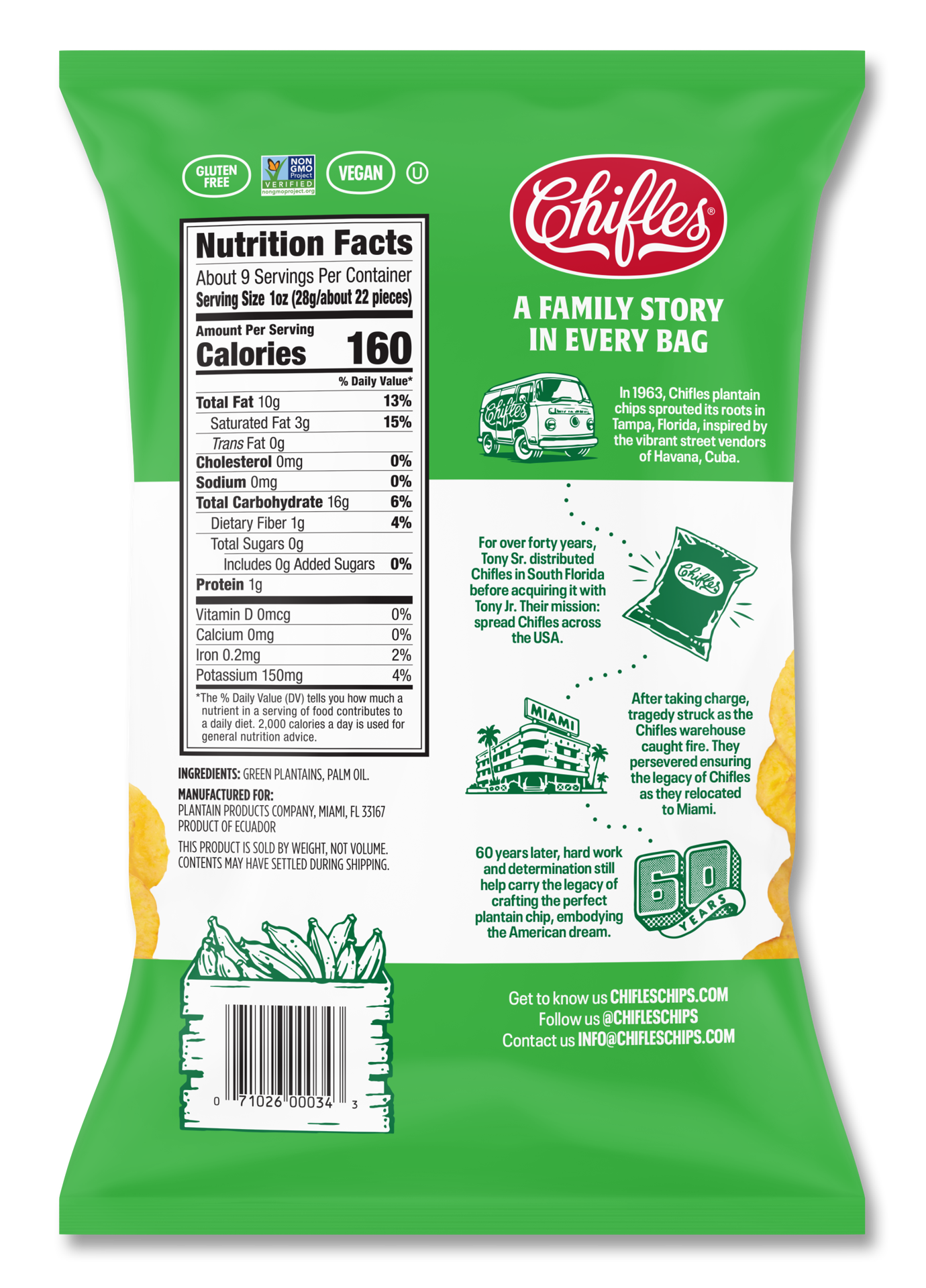 slide 2 of 2, NON BRAND Chifle's Platanitos (Plantain Chips) No Salt, 9 oz