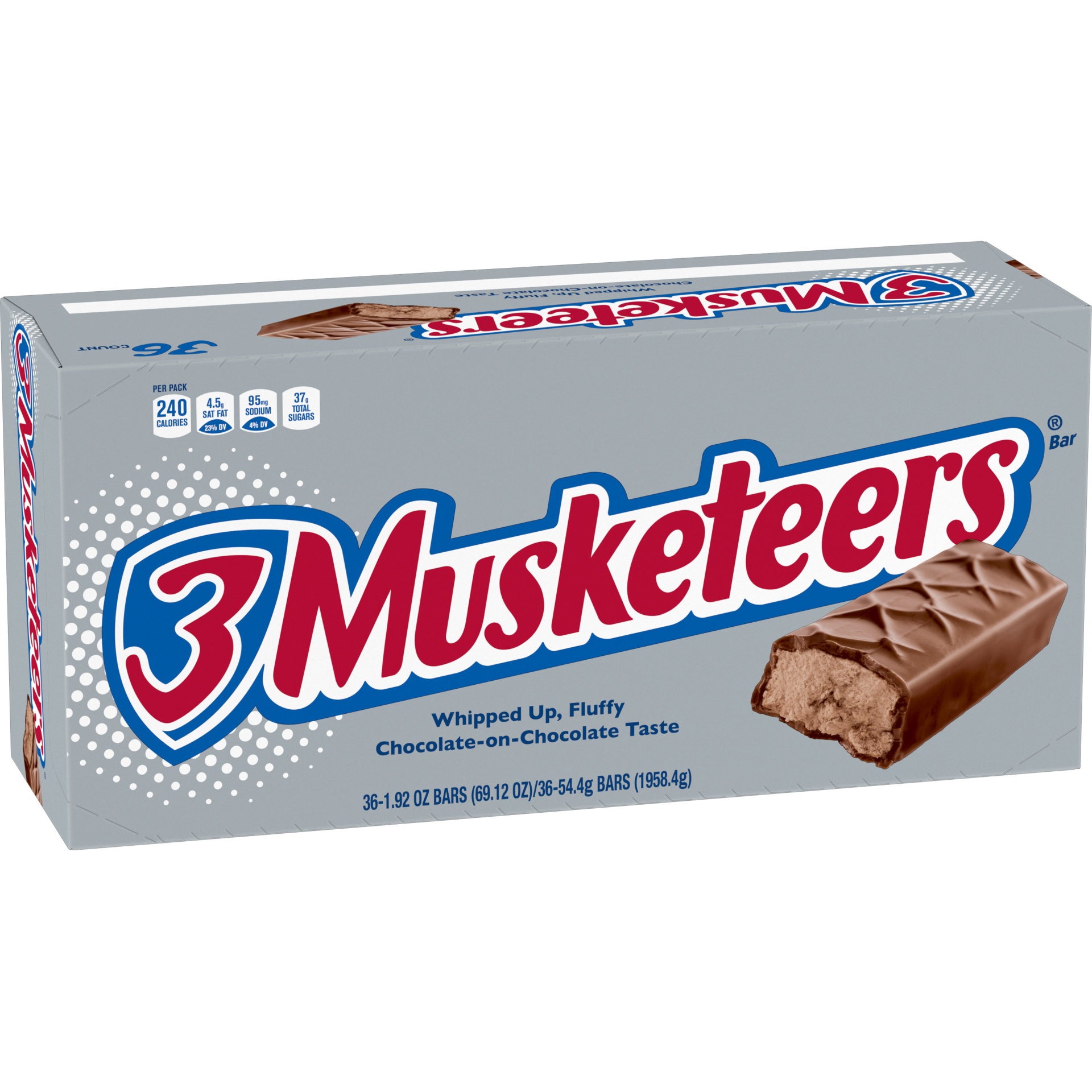 slide 1 of 5, 3 MUSKETEERS Chocolate Candy Bars, Full Size, 36 ct; 1.92 oz
