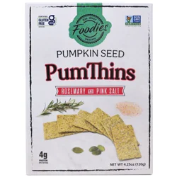 Foodies Vegan Vegan Pumthins Rosemary and Pink Salt Pumpkin Seed Crackers