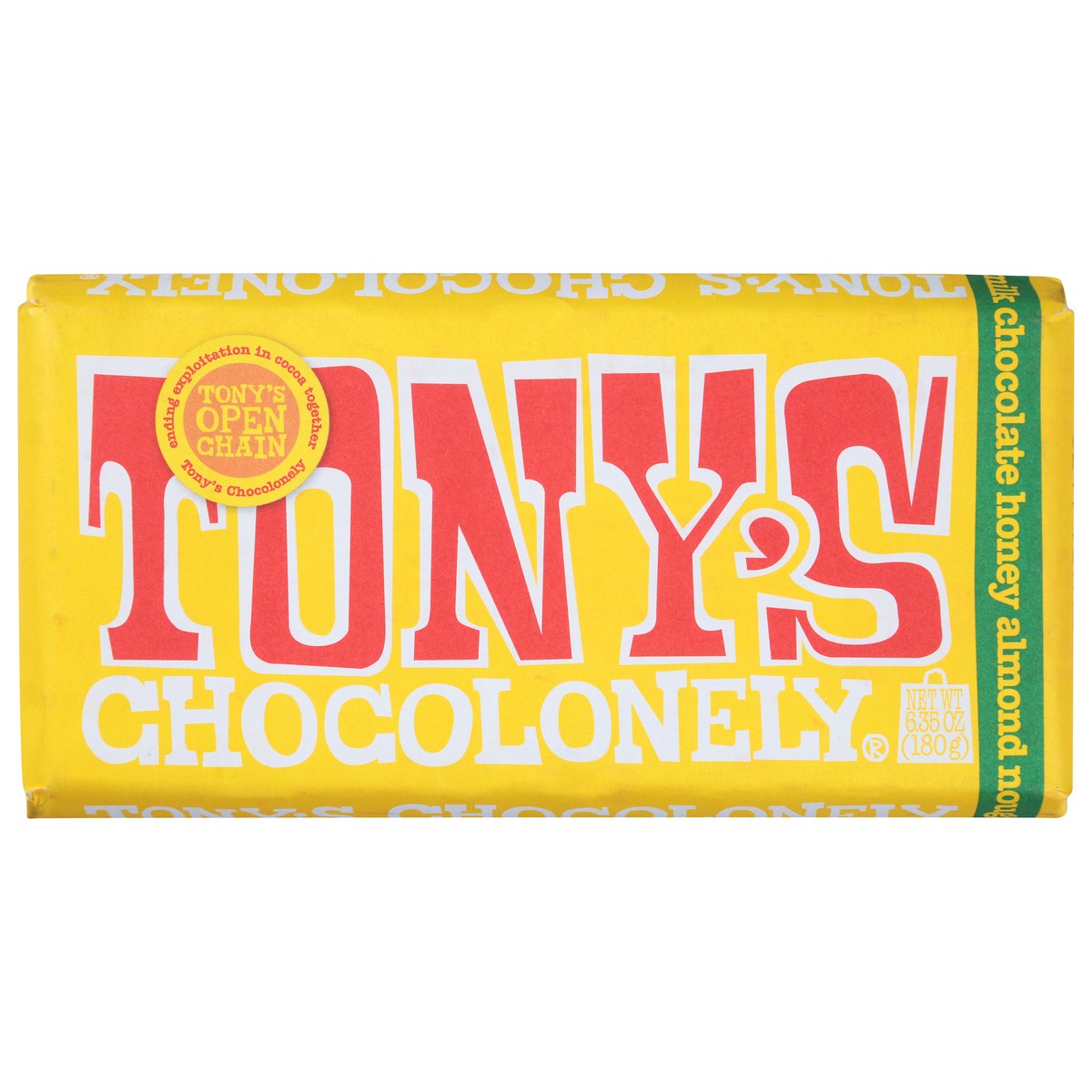 slide 1 of 15, Tony's Chocolonely Honey Almond Nougat Milk Chocolate 6.35 oz, 6.35 oz