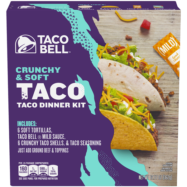 slide 1 of 1, Taco Bell Dinner Kit Crunchy & Soft, 12.77 oz