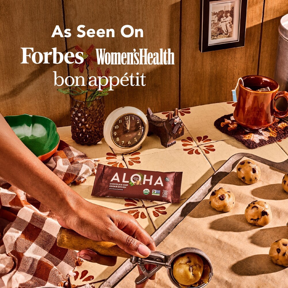 slide 3 of 4, Aloha Organic Chocolate Chip Cookie Dough Plant-Based Protein Bar 12 Count, 23.76 oz