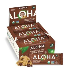 Aloha Organic Chocolate Chip Cookie Dough Plant-Based Protein Bar 12 Count