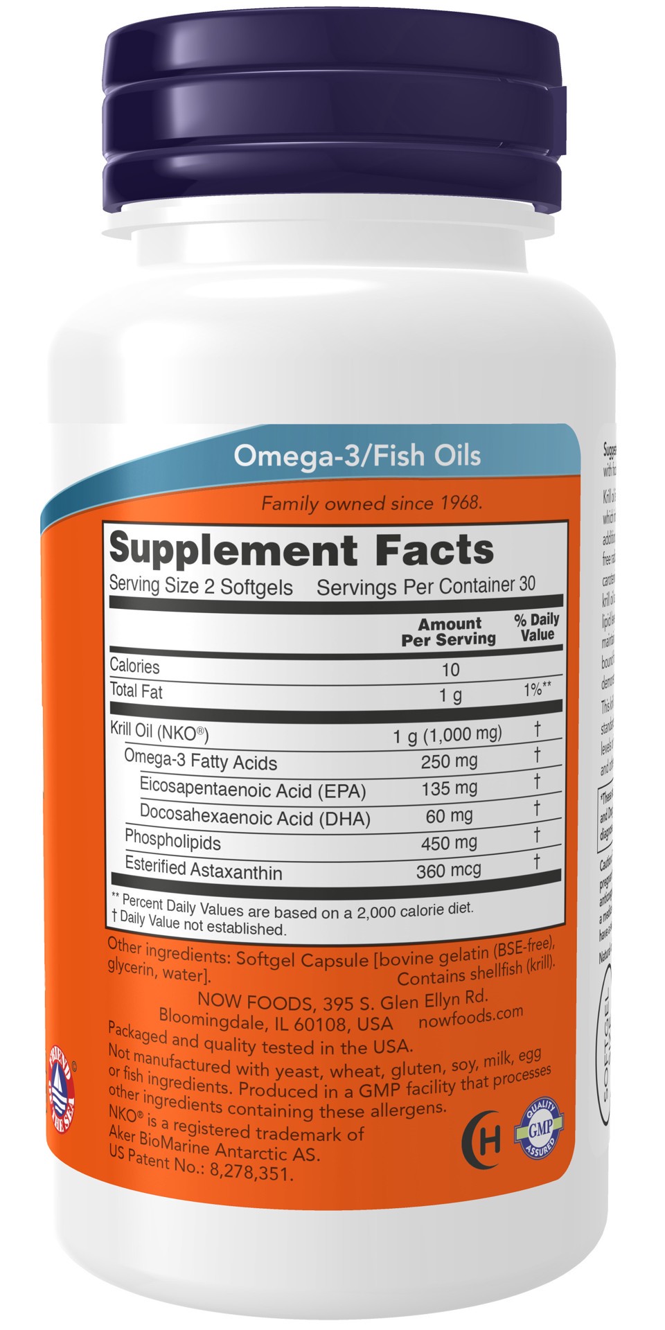 slide 4 of 4, NOW Krill Oil 500 mg - 60 Softgels, 60 ct