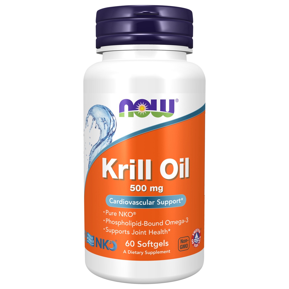slide 1 of 4, NOW Krill Oil 500 mg - 60 Softgels, 60 ct