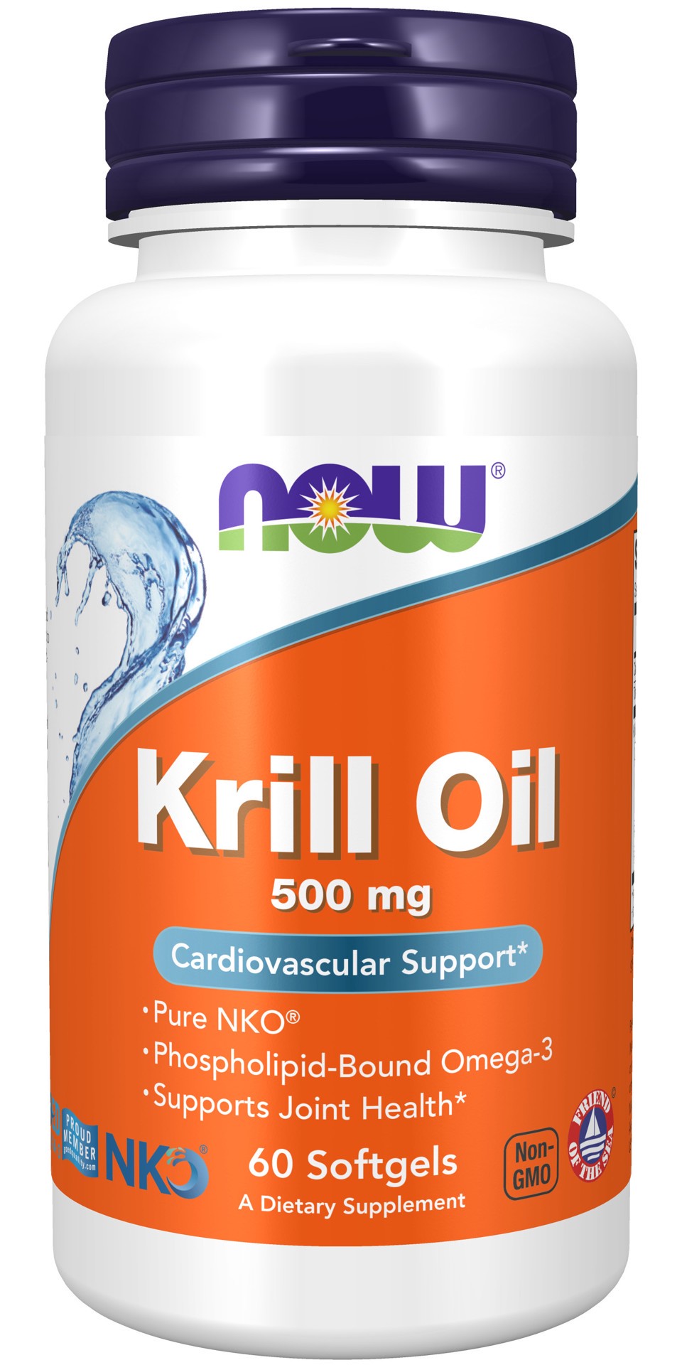 slide 1 of 4, NOW Krill Oil 500 mg - 60 Softgels, 60 ct