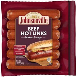 Johnsonville Beef Hot Links Smoked Sausage 12 oz