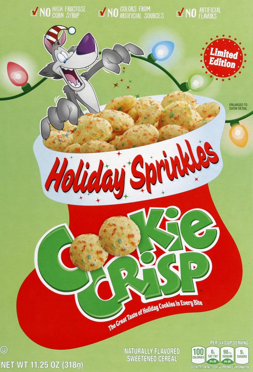 slide 5 of 6, Cookie Crisp Holiday Sprinkles Breakfast Cereal - General Mills, 11.25 oz