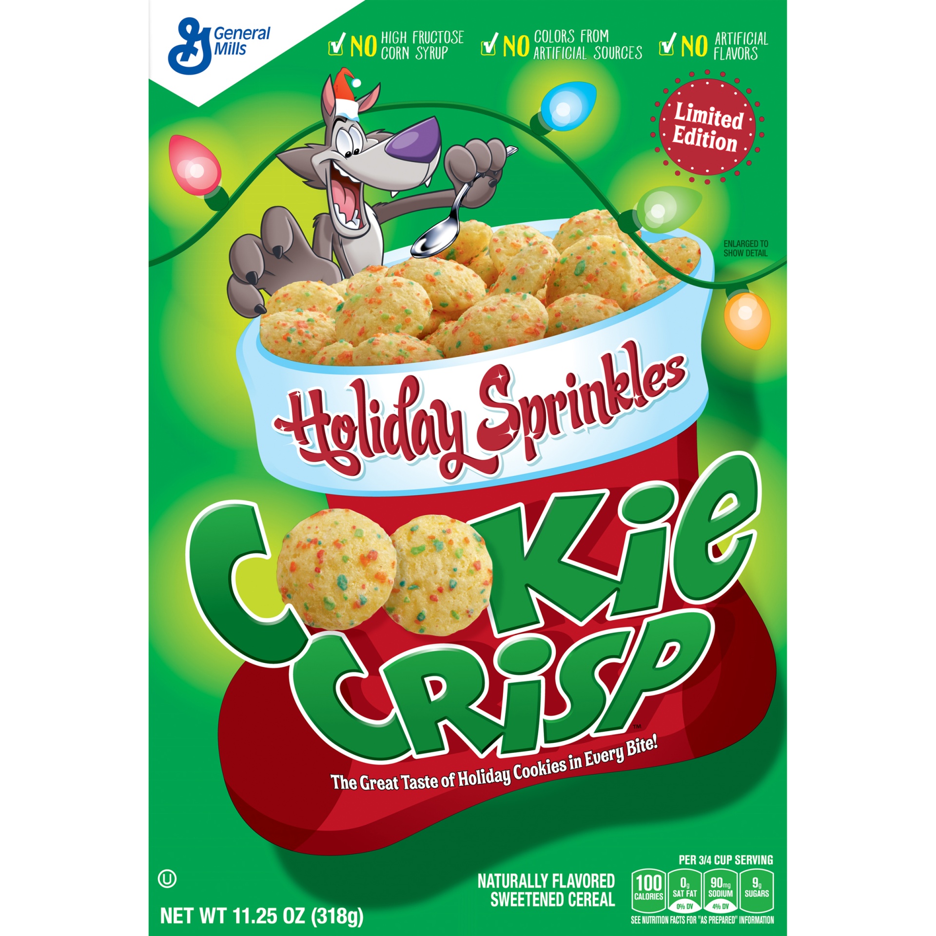 slide 1 of 6, Cookie Crisp Holiday Sprinkles Breakfast Cereal - General Mills, 11.25 oz