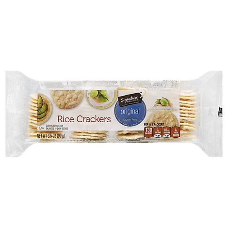 slide 1 of 1, Signature Select Crackers Rice Original, 3.5 oz