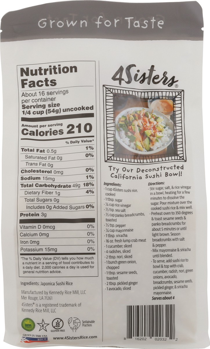 slide 7 of 11, 4Sisters Authentic Japonica Sushi Rice, 2 lb