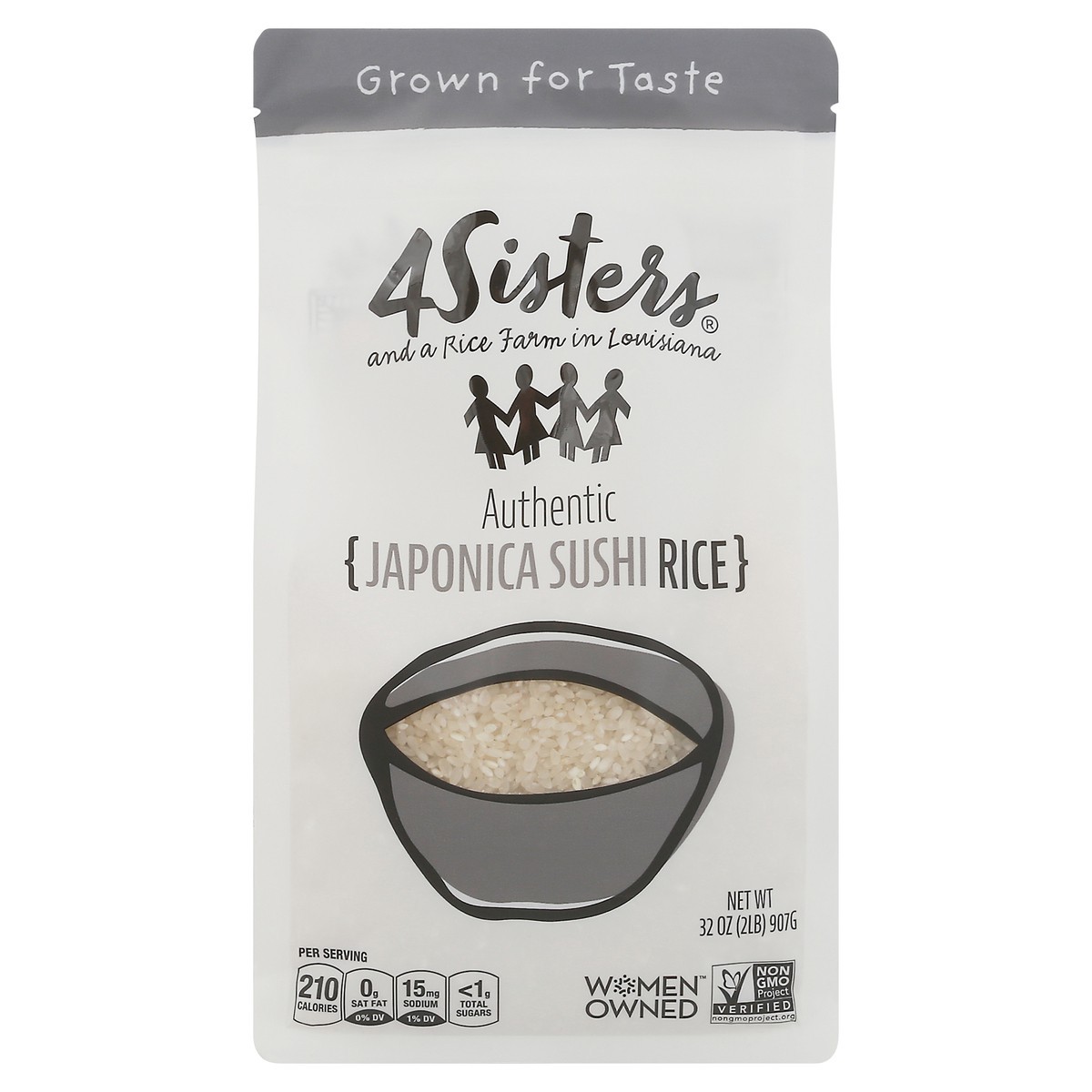 slide 4 of 11, 4Sisters Authentic Japonica Sushi Rice, 2 lb