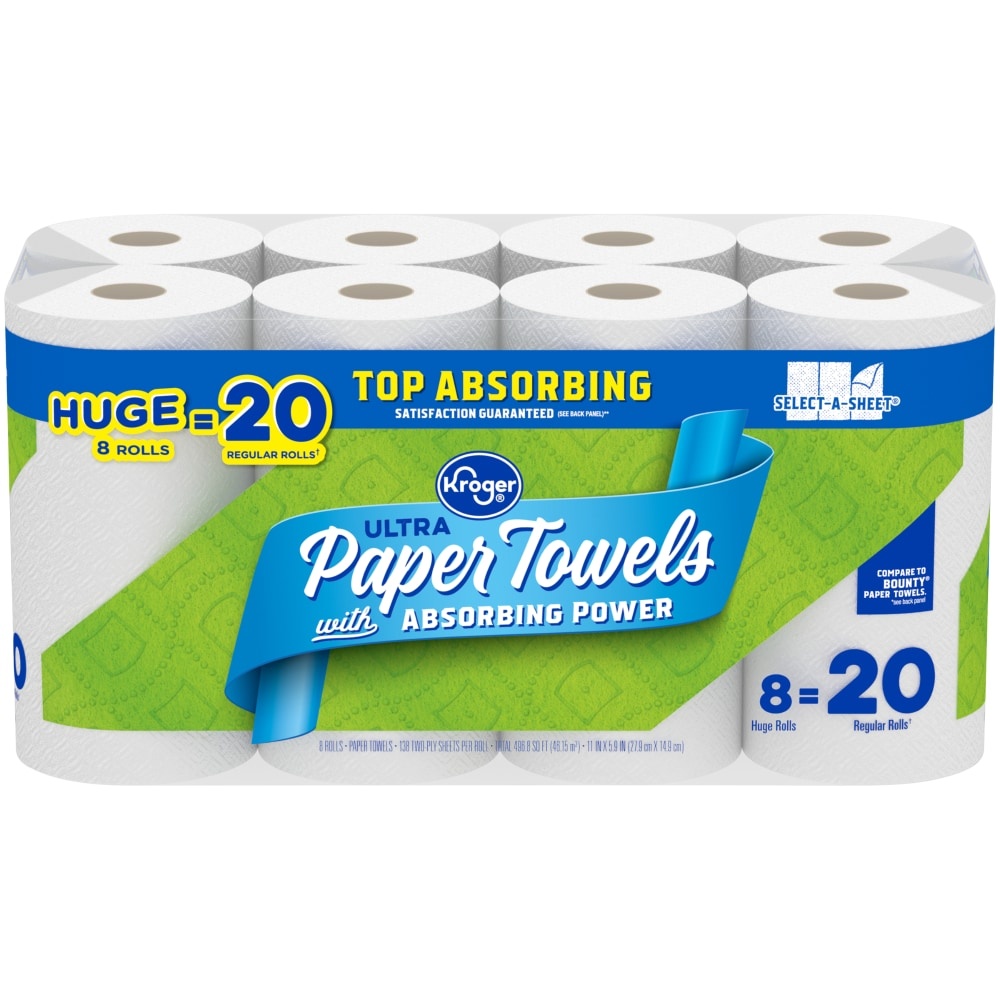 slide 1 of 1, Kroger Select-A-Sheet Paper Towels, 8 ct