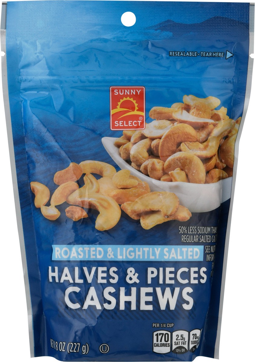 slide 1 of 12, Sunny Select Halves & Pieces Roasted & Lightly Salted Cashews - 8 oz, 8 oz