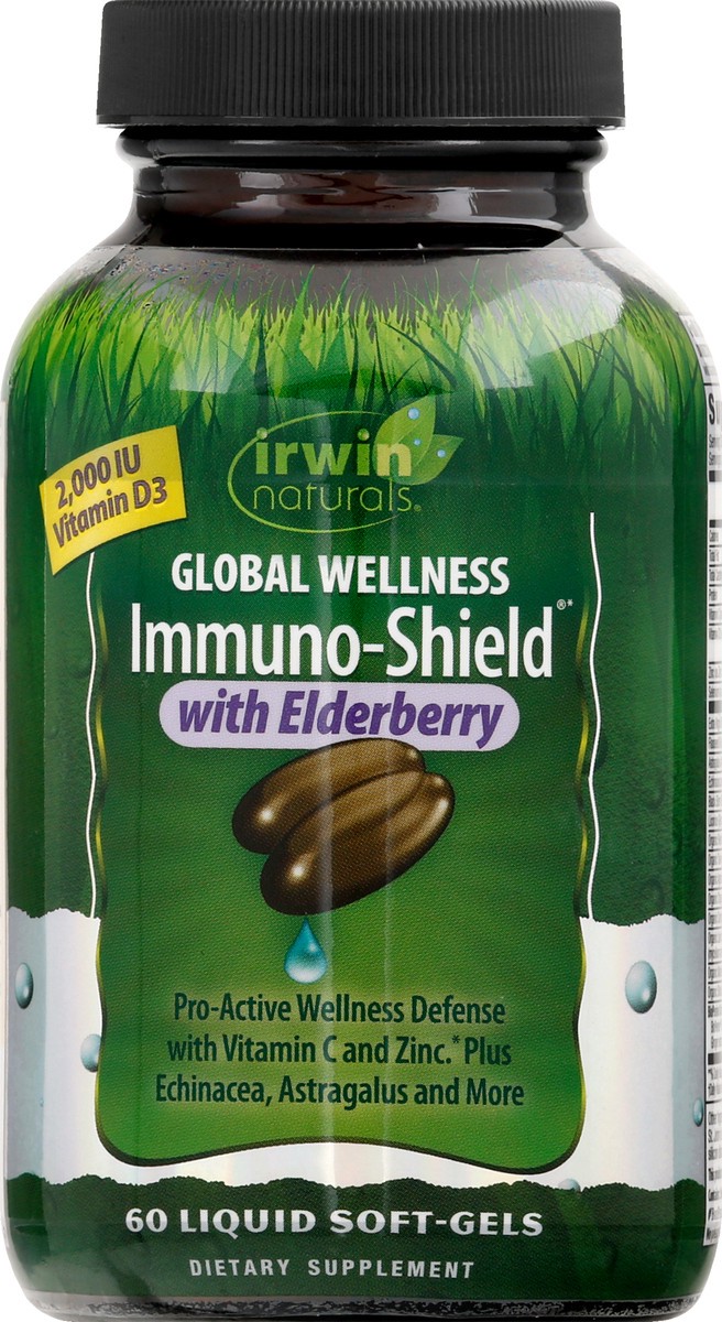 slide 7 of 9, Irwin Naturals Immuno-shield With Elderberry, 60 ct