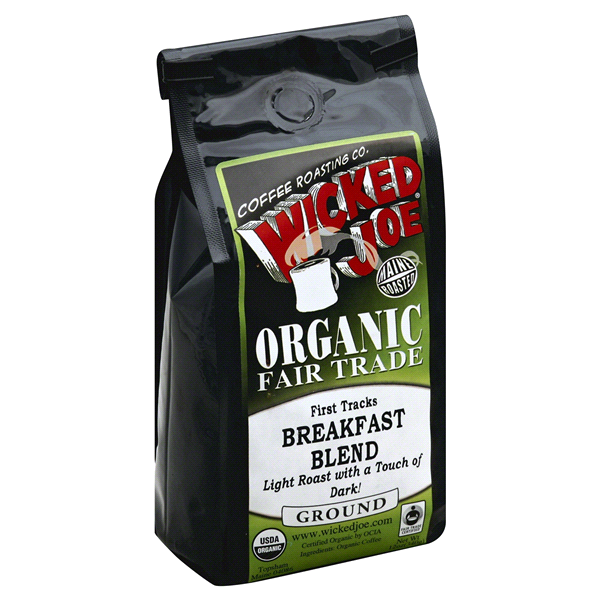 slide 1 of 1, Wicked Joe Organic Coffees Tracks Breakfast Blend Light Roast, 12 oz