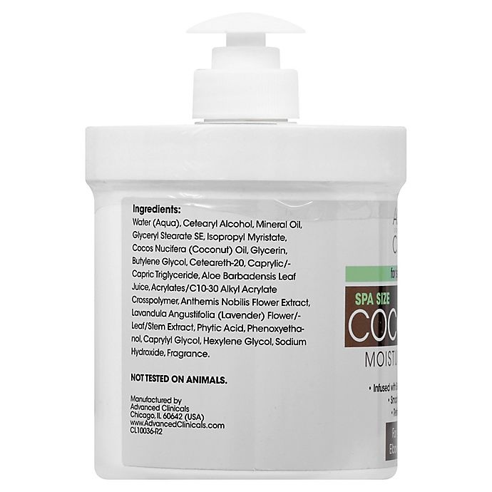 slide 3 of 4, Advanced Clinicals Coconut Oil Moisturizing Cream, 16 oz