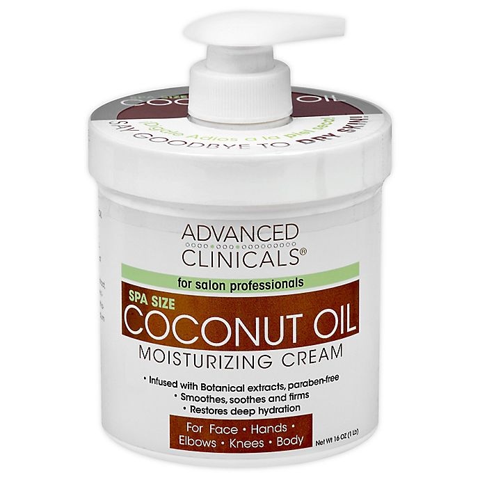 slide 1 of 4, Advanced Clinicals Coconut Oil Moisturizing Cream, 16 oz