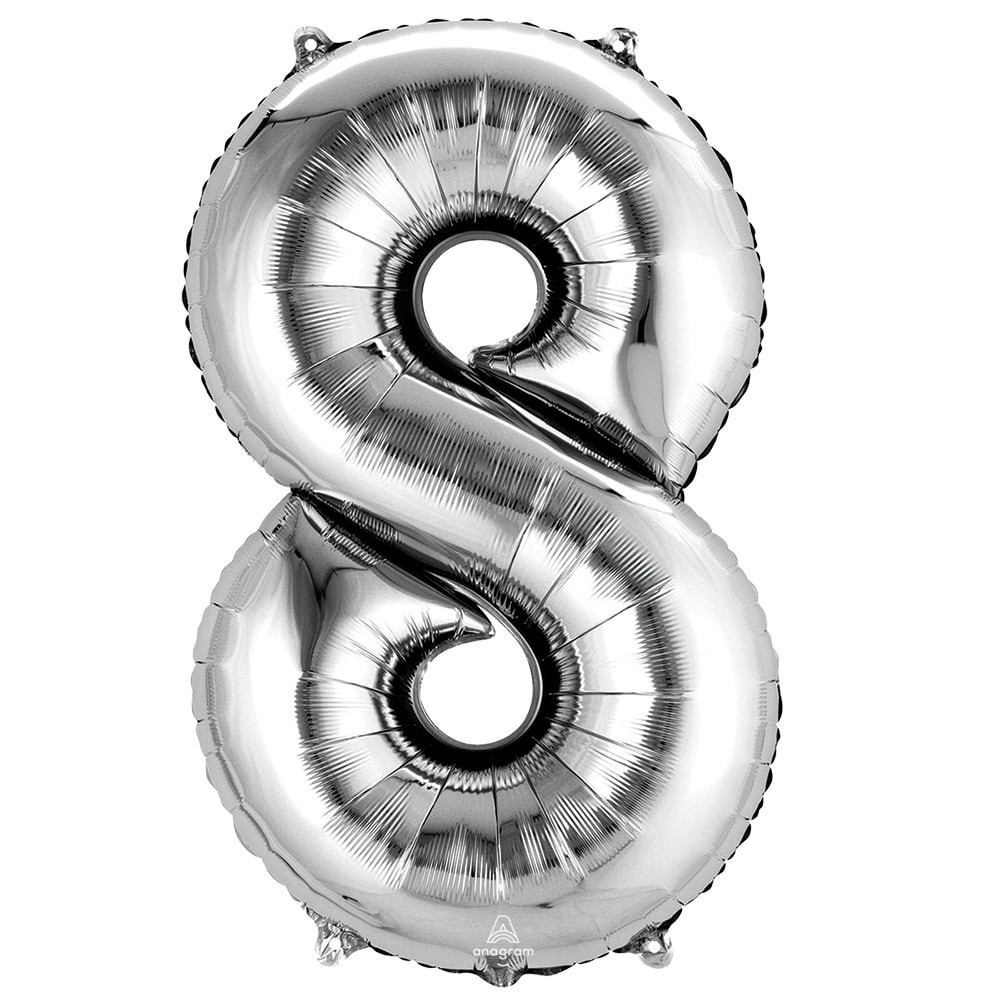 slide 1 of 3, burton + BURTON Number 8 Shape Balloon, 1 ct