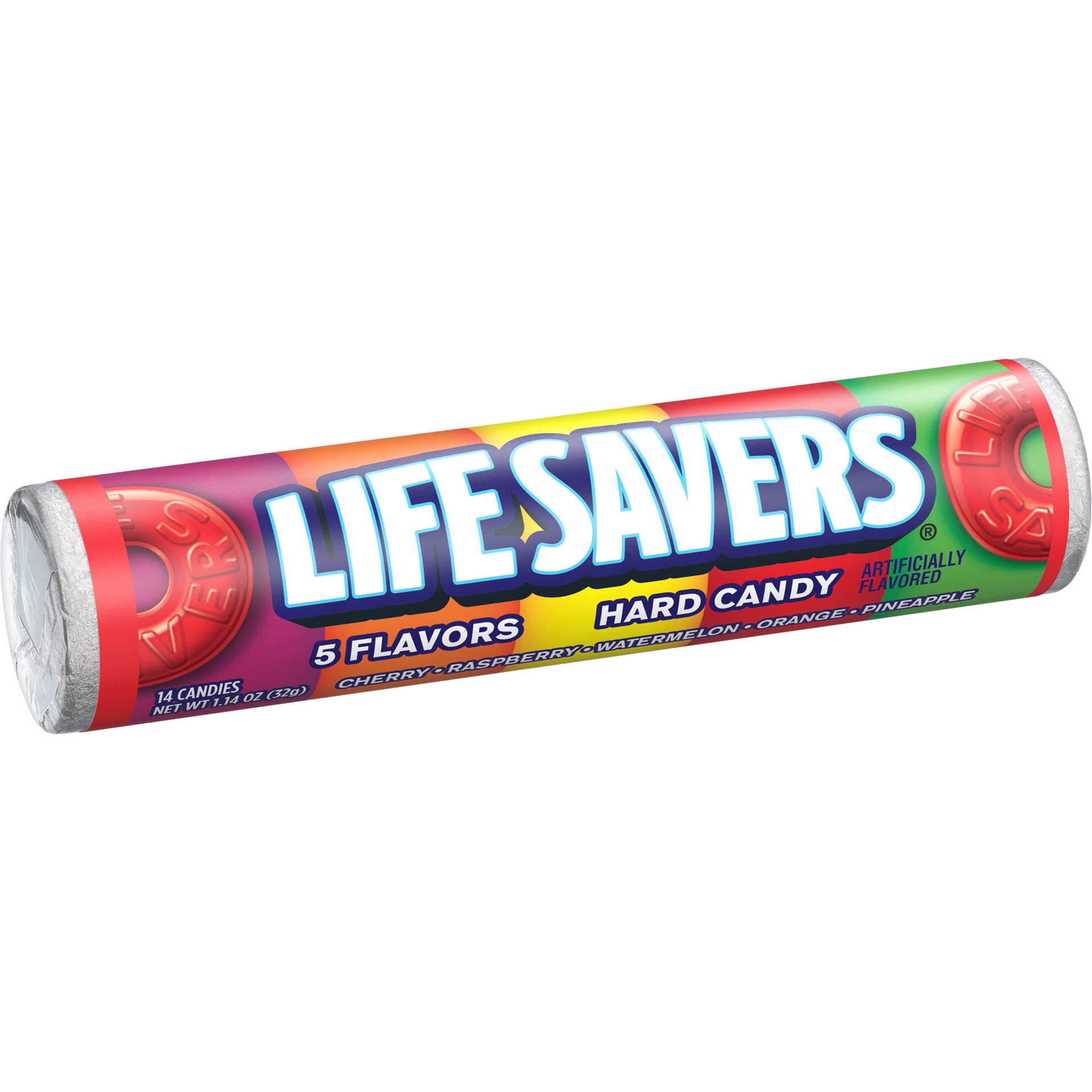 slide 1 of 4, LIFE SAVERS 5 Flavors Hard Candy, 1.14 oz Roll, 1.14 oz