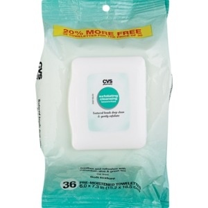 slide 1 of 1, CVS Pharmacy Beauty 360 Exfoliating Cleansing Towelettes With Cucumber Aloe And Green Tea, 36/Pack, 36 ct