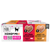slide 5 of 13, I and Love and You XOXOs Mix Pate Grain Free Recipe Holistic Beef & Chicken/Chicken & Tuna Food for Cats Pate Variety Pack 12 - 3 oz Cans, 12 ct