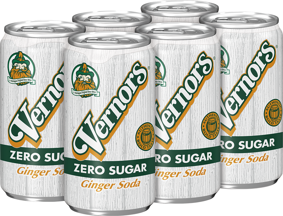 slide 5 of 5, Vernors Zero Sugar Ginger Soda, 7.5 fl oz cans, 6 pack, 6 ct