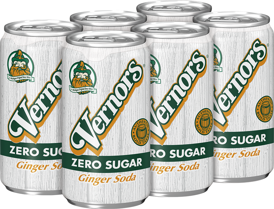 slide 3 of 5, Vernors Zero Sugar Ginger Soda, 7.5 fl oz cans, 6 pack, 6 ct