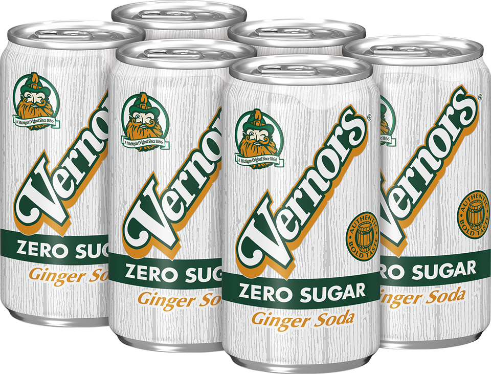 slide 3 of 5, Vernors Zero Sugar Ginger Soda, 7.5 fl oz cans, 6 pack, 6 ct