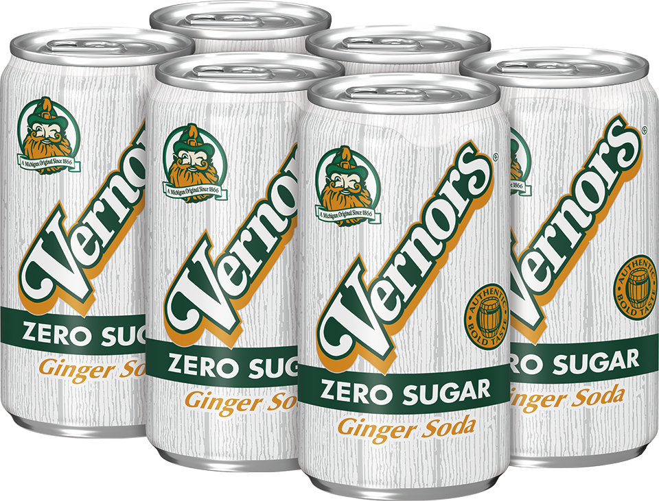 slide 2 of 5, Vernors Zero Sugar Ginger Soda, 7.5 fl oz cans, 6 pack, 6 ct