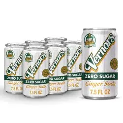 Vernors Zero Sugar Ginger Soda, 7.5 fl oz cans, 6 pack