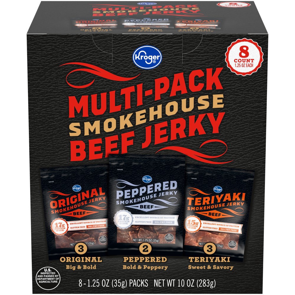 slide 1 of 5, Kroger Multi-Pack Beef Jerky, 10 oz