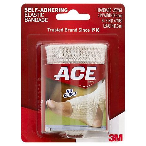 slide 1 of 1, Ace Elastic Bandage Self-Adhering 3 Inches - Each, 1 ct