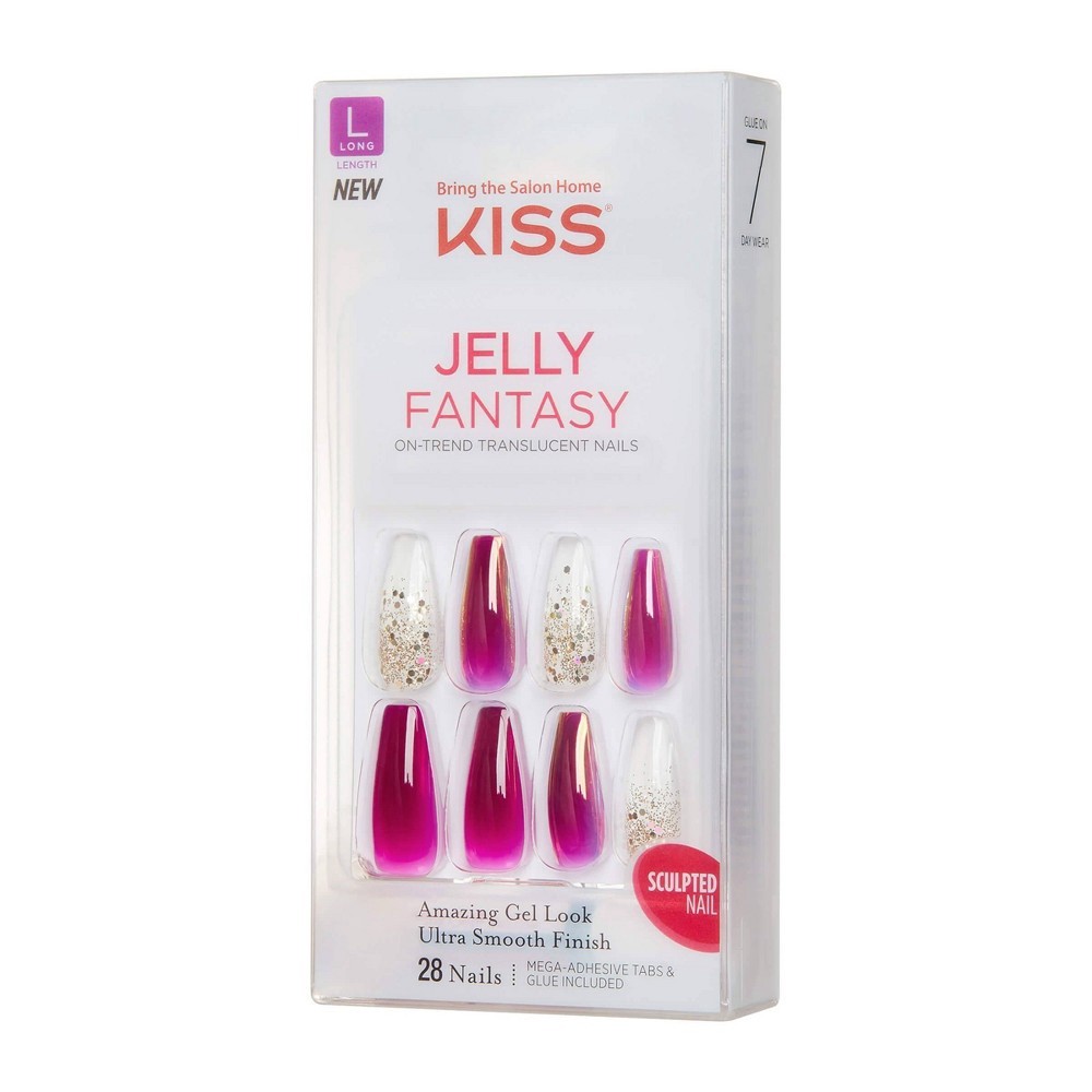 slide 7 of 8, KISS Products KISS Jelly Fantasy Translucent Sculpted Nails - Jelly Dream - 28ct, 1 ct