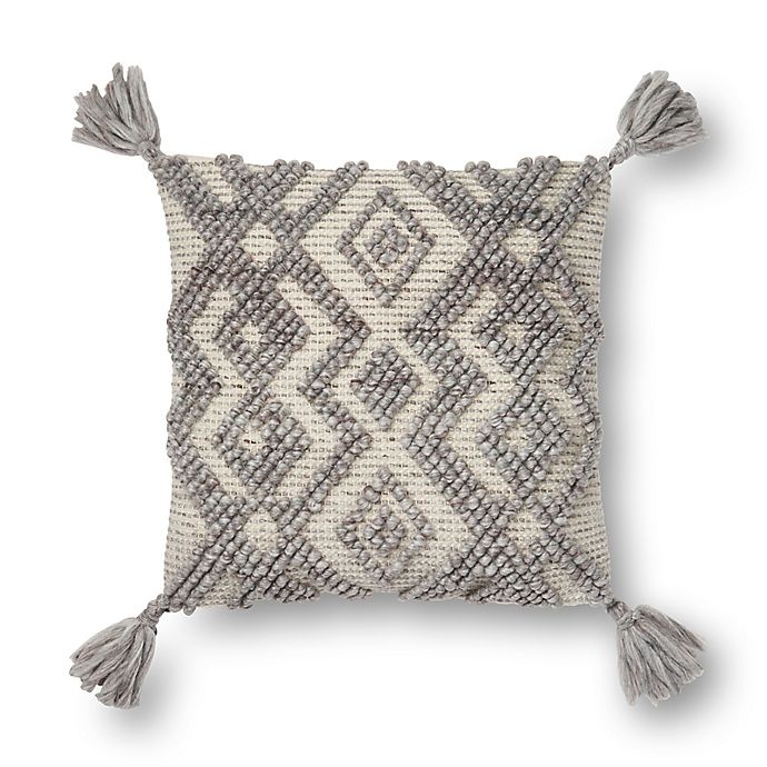 slide 1 of 1, Magnolia Home by Joanna Gaines Karleigh Square Throw Pillow - Grey, 1 ct