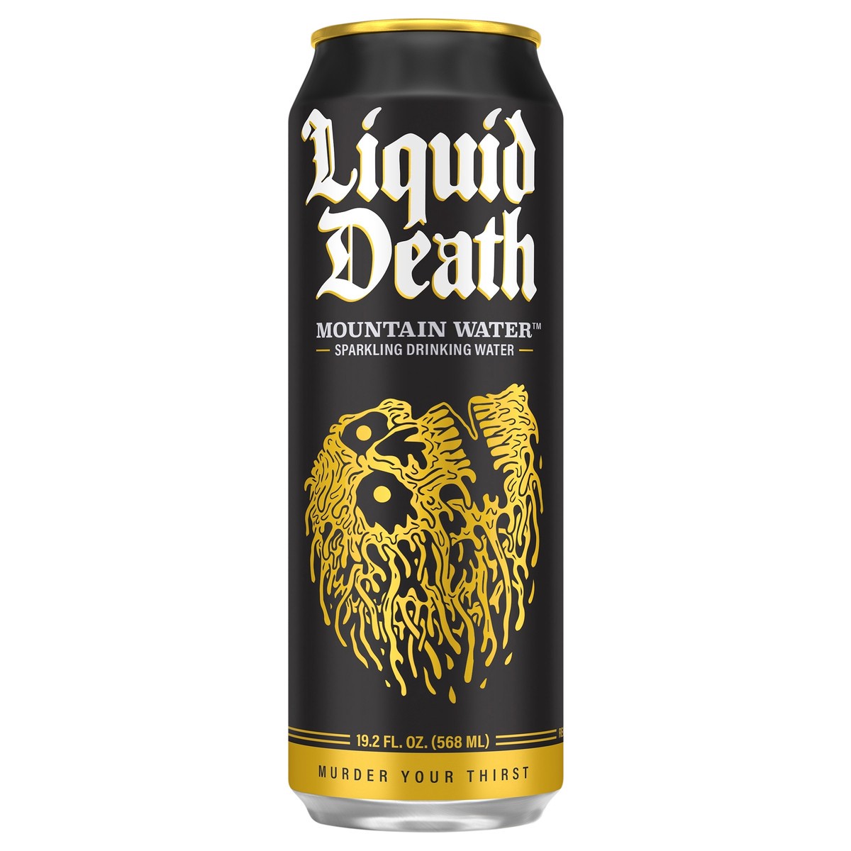 slide 1 of 2, Liquid Death, Sparkling Mountain Water, Real Mountain Source, 100% American Made, 19.2 oz