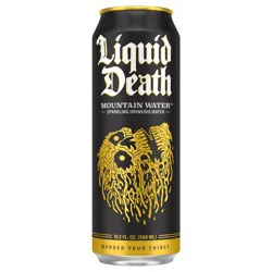 Liquid Death, Sparkling Mountain Water, Real Mountain Source, 100% American Made