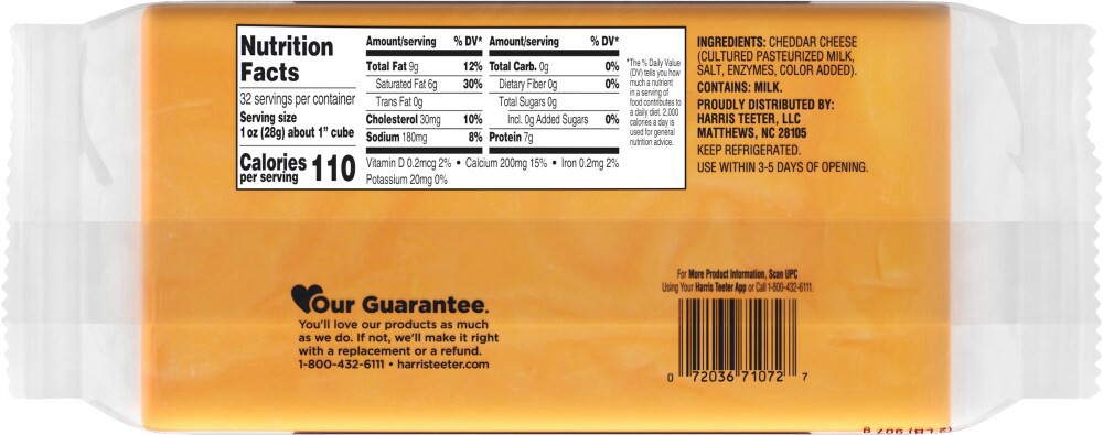 slide 2 of 2, Harris Teeter® Sharp Cheddar Cheese Block, 32 oz