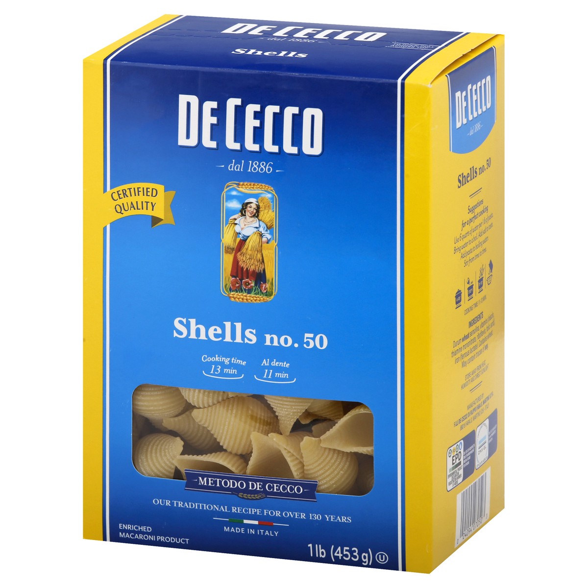 slide 4 of 13, De Cecco Shells, 16 oz