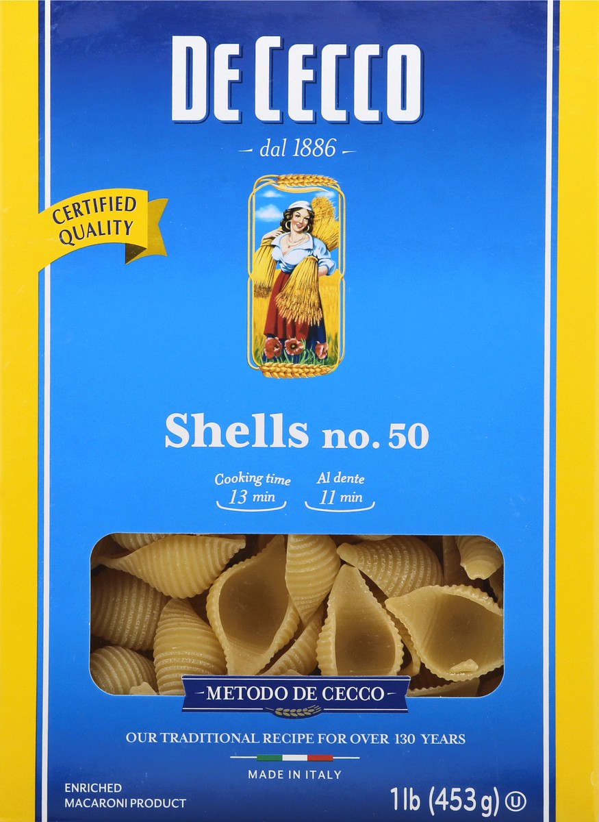 slide 8 of 13, De Cecco Shells, 16 oz