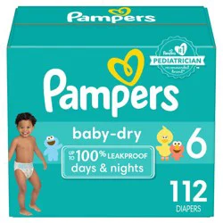 Pampers Baby Dry Ultra Cushiony Diapers Size 6 (23-44 lbs)