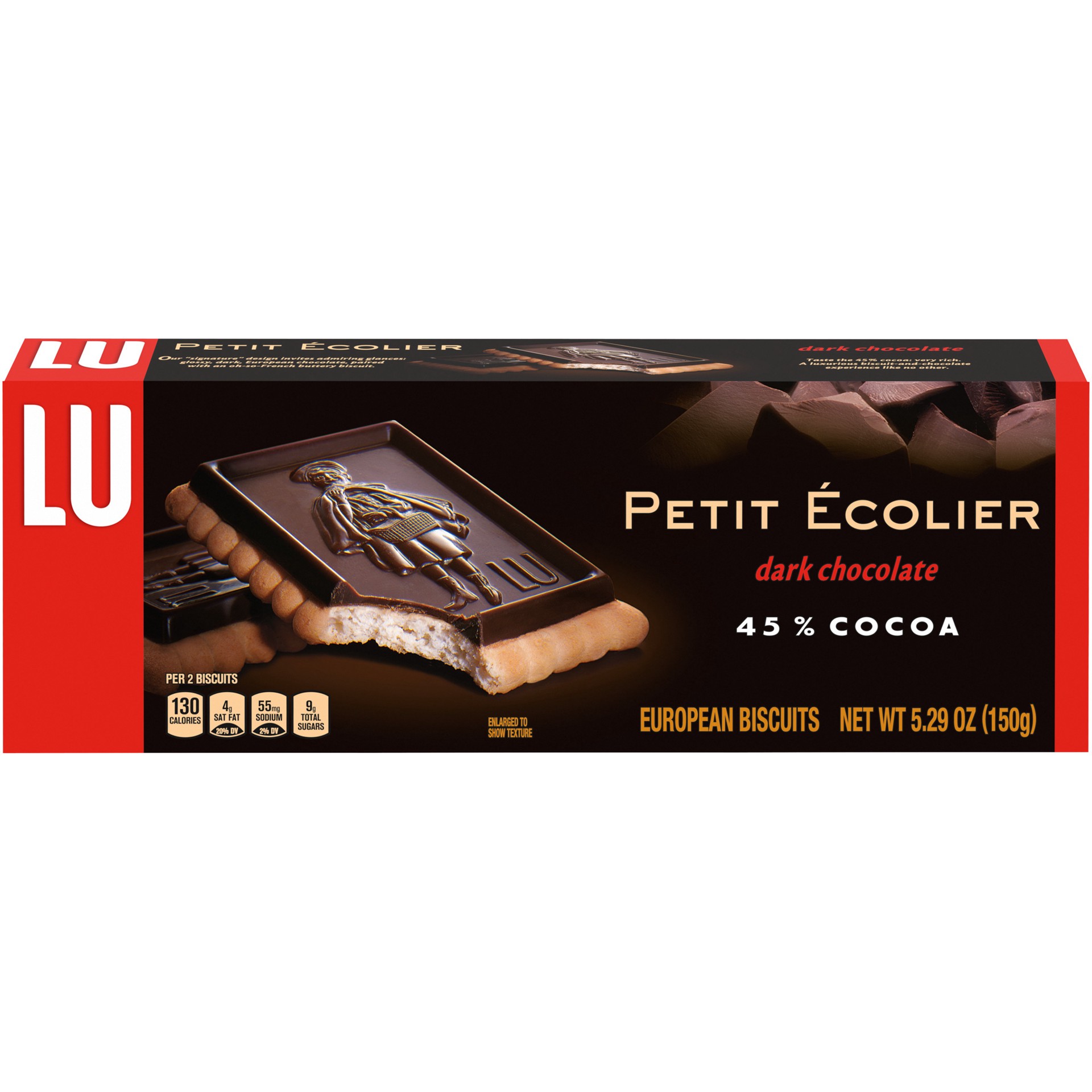 slide 1 of 5, LU Petit Ecolier Dark Chocolate European Biscuit Cookies, 5.29 oz