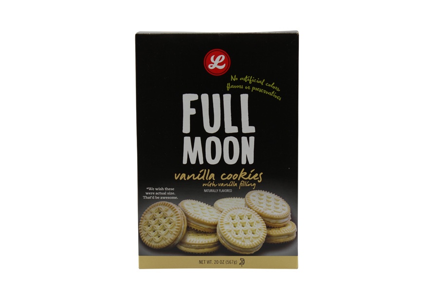 slide 1 of 1, Lucky's Market Vanilla Creme Full Moons Cookies, 20 oz