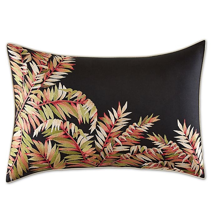 slide 1 of 1, Tommy Bahama Jungle Drive Embroidered Oblong Throw Pillow - Black, 1 ct