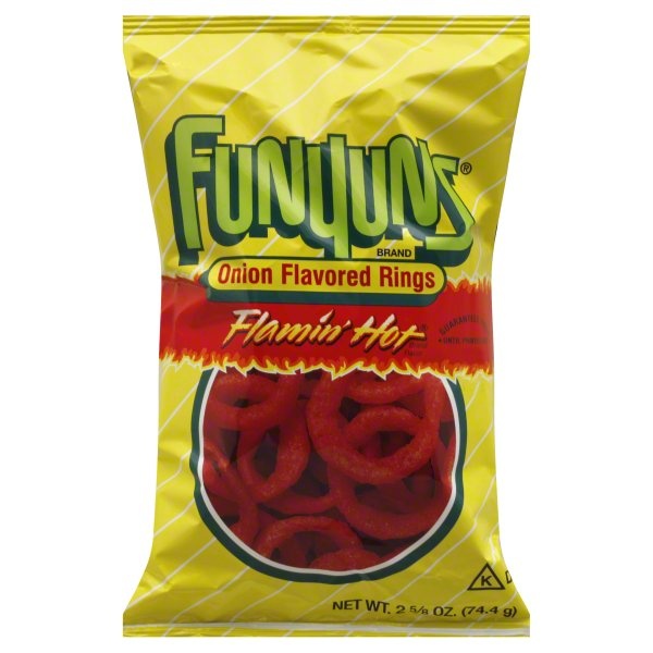 slide 1 of 6, Funyuns Flamin' Hot Onion Flavored Rings, 2.62 oz