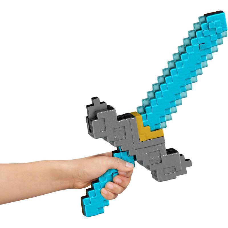 slide 3 of 4, Minecraft Click and Switch Sword and Pickaxe Role-Play 2-in-1 Toy Inspired by the Movie, 1 ct